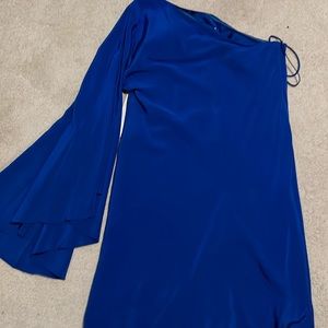 Nicole Miller one shoulder silk dress